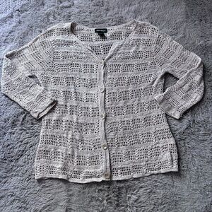 Women’s Eddie Bauer Crochet Linen and Cotton blend Sweater size L